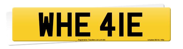 Registration number WHE 41E